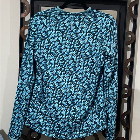 Talbots Teal and Black Long Sleeve Thermal Athletic Top - Picture 9 of 14